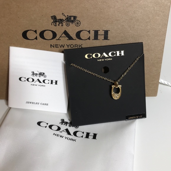 Coach Pave Signature C Gold Necklace - Picture 1 of 8